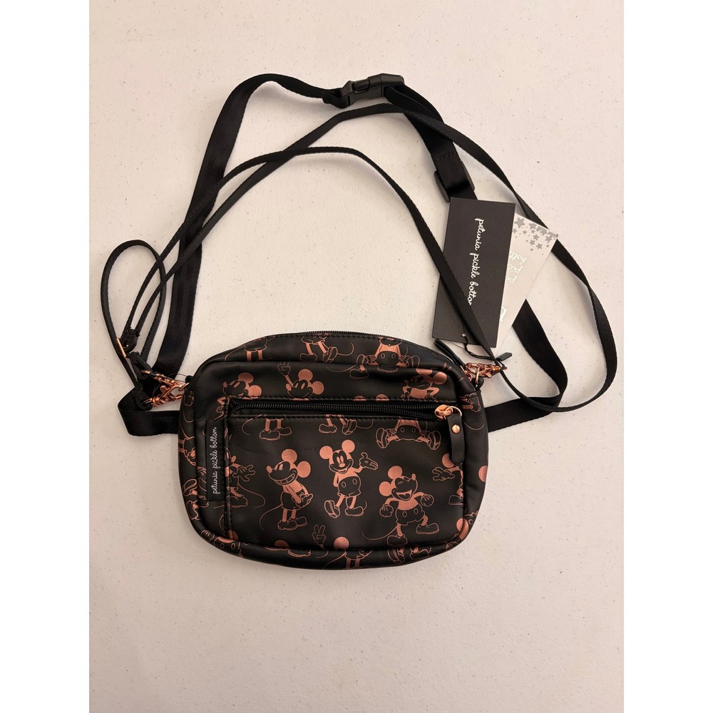 Petunia Pickle Bottom Disney Baby Belt Bag Metallic Mickey Mouse Rose Gold Black